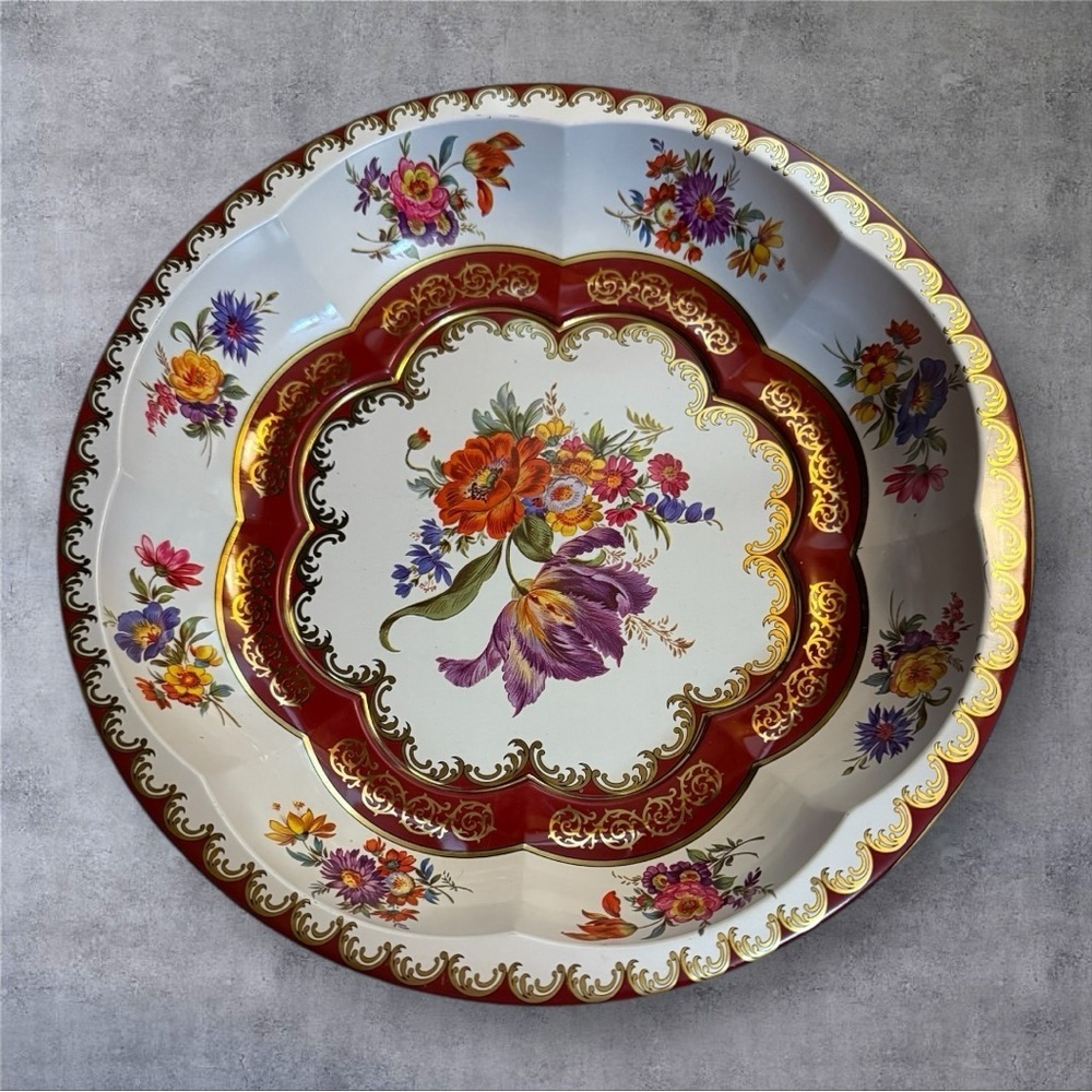 Vintage Daher Decorated Ware Tin Bowl - 1971 - Made In England